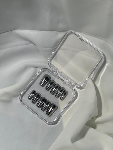 Midnight Chrome Press-On Nails
