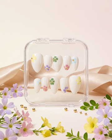 Soft garden design handmade reusable press on nails