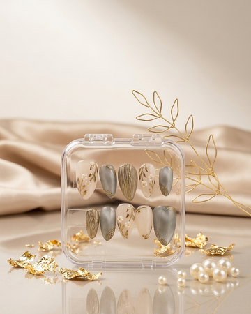 Moonlit wedding muse handmade reusable press on nails
