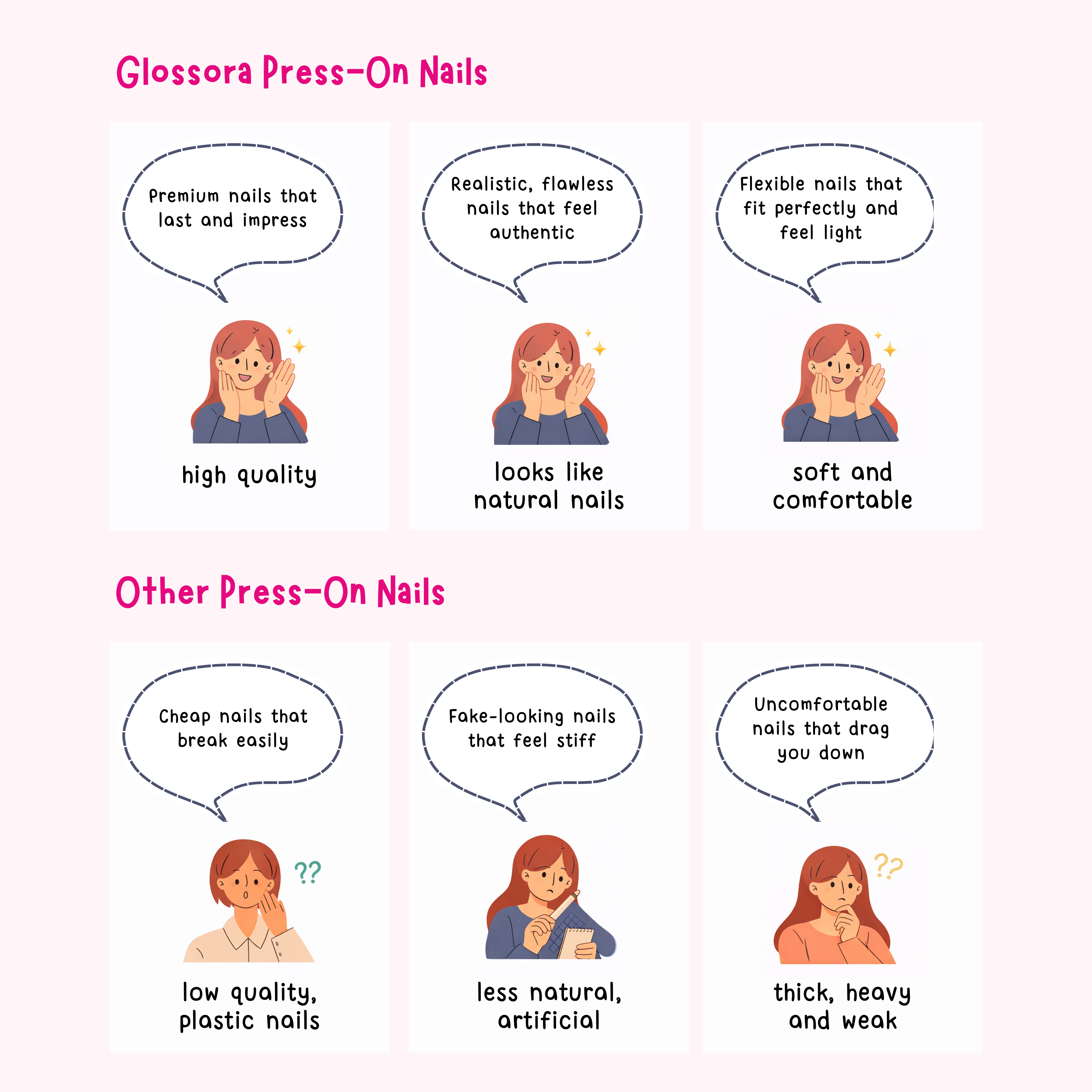 Glossora Burgundy Glitter Ombre Press-On Nails – Luxe Shimmer Manicure Set