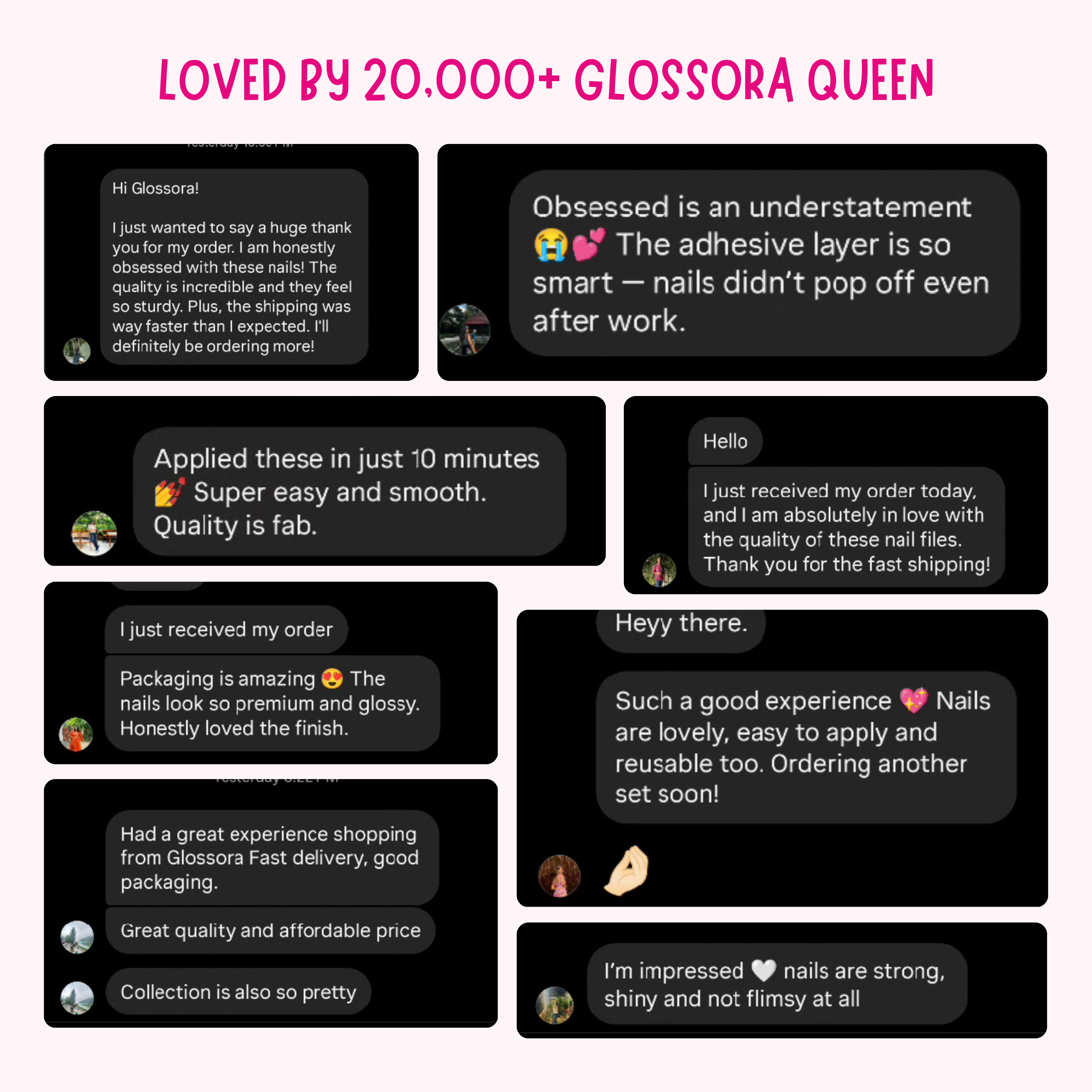 Glossora Burgundy Glitter Ombre Press-On Nails – Luxe Shimmer Manicure Set