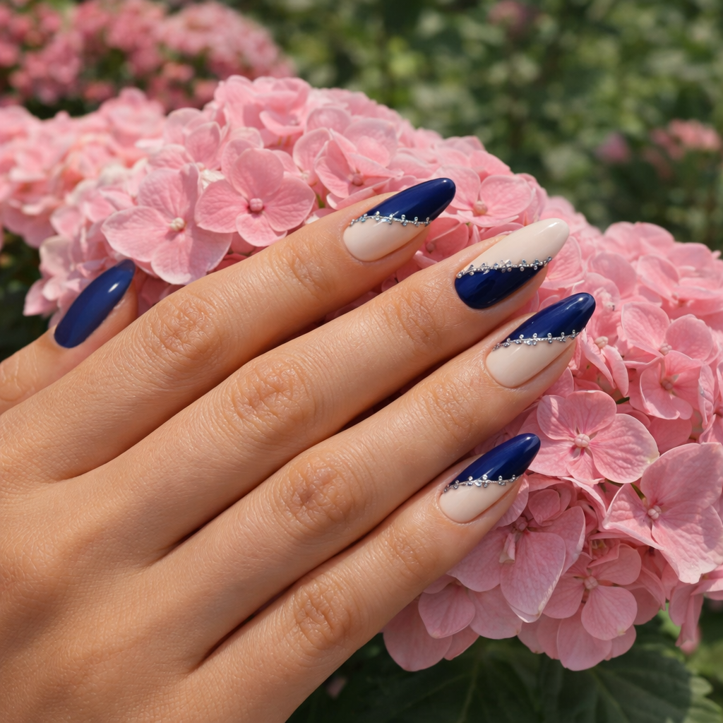 Sapphire Elegance Press-On Nails