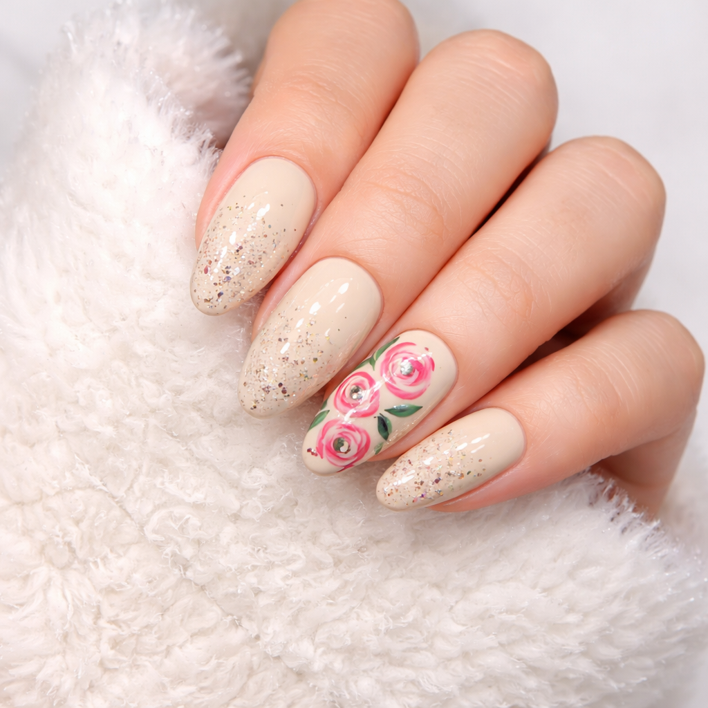 Blush Garden Grace press-on nail