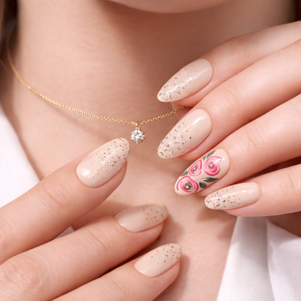 Blush Garden Grace press-on nail