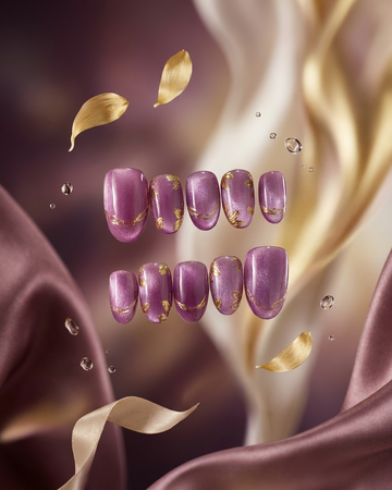 Majestic mauve velvet handmade reusable press on nails by Glossora
