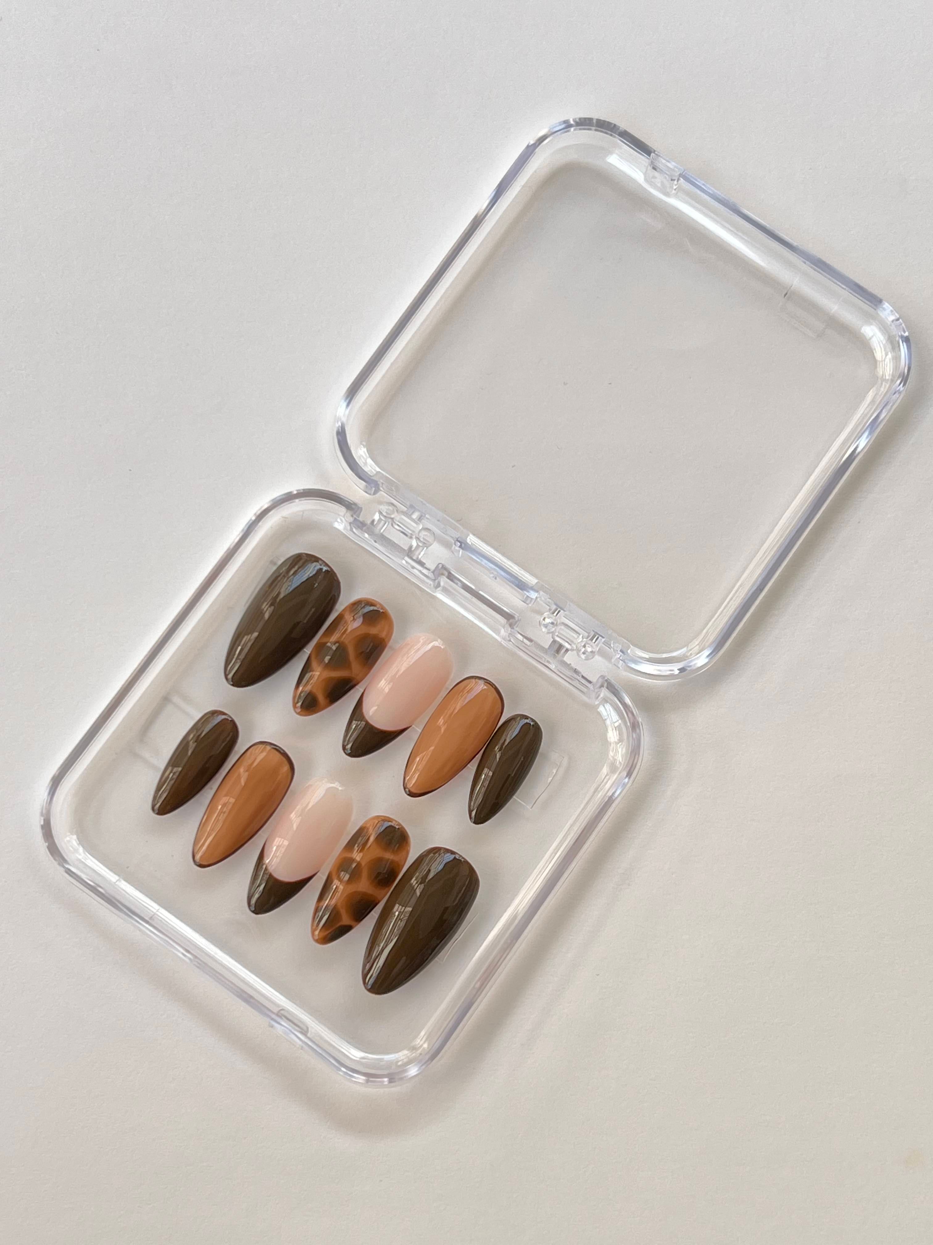 Celestial Nude, Luxe Art & Earth-Tone Press-On Nail Combo Set (3 Styles)