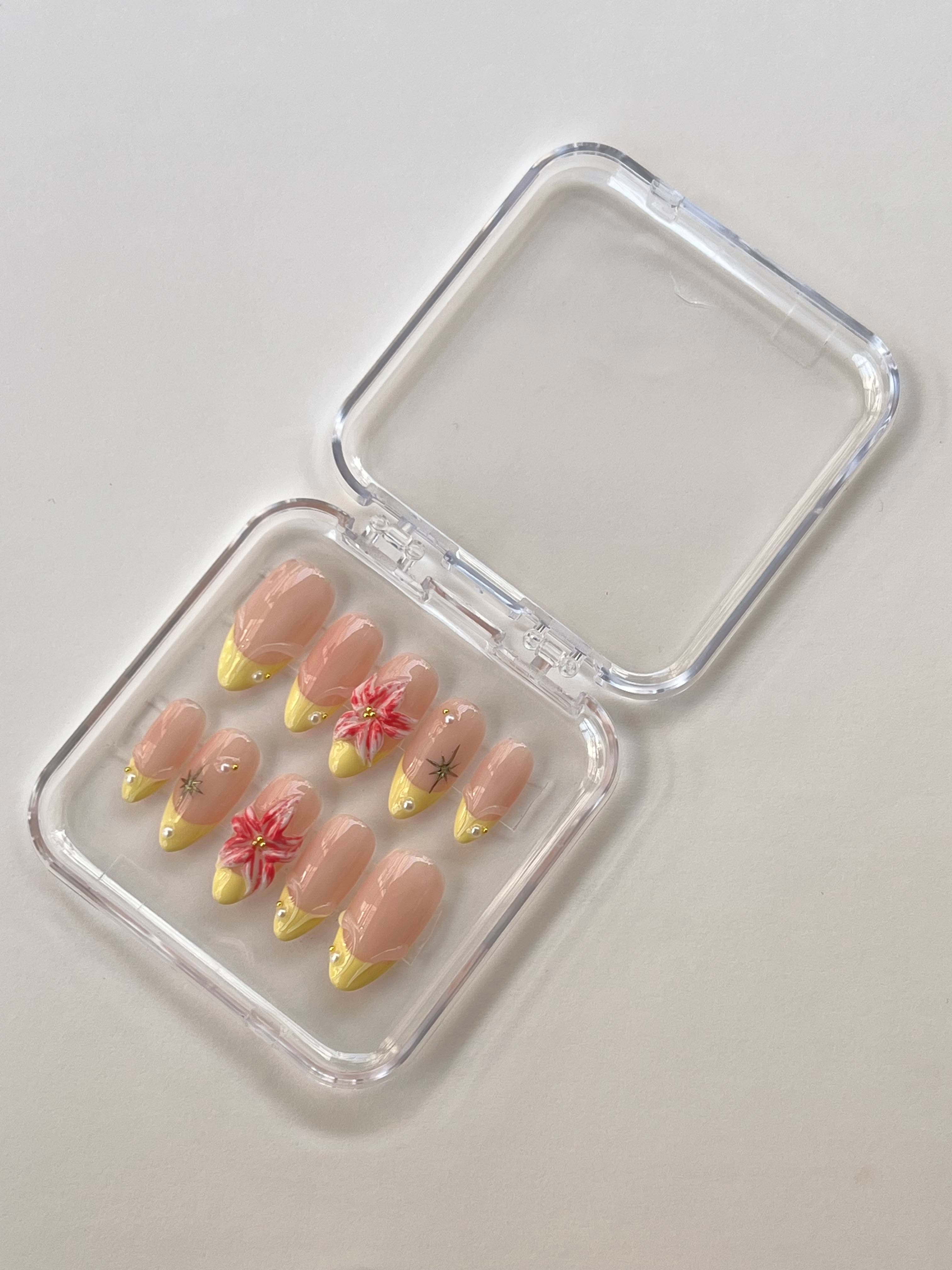 Floral Ivory, Celestial French & Sunshine Bloom Press-On Nail Combo Set (3 Styles)