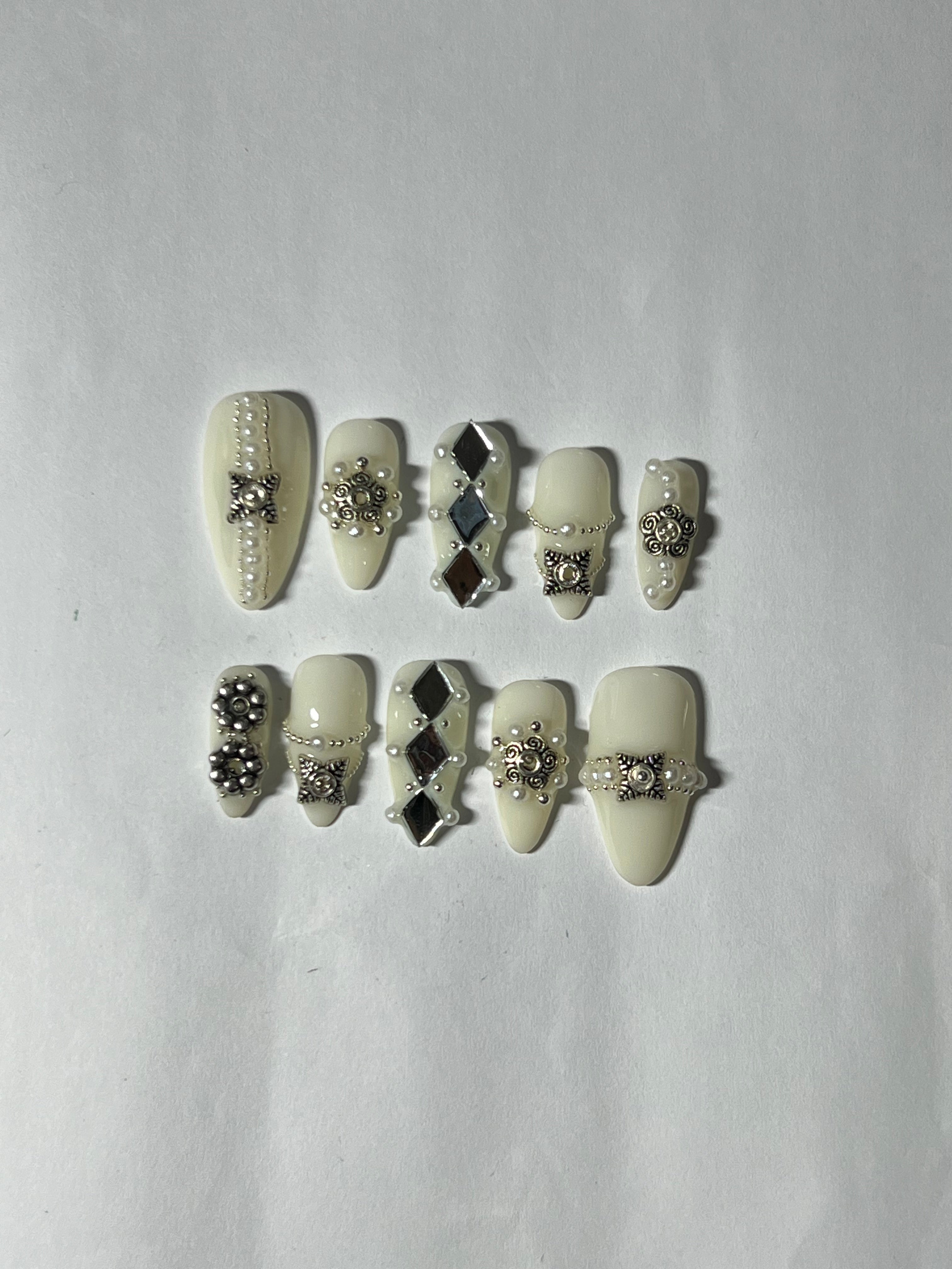 Vintage Luxe Charm Nails