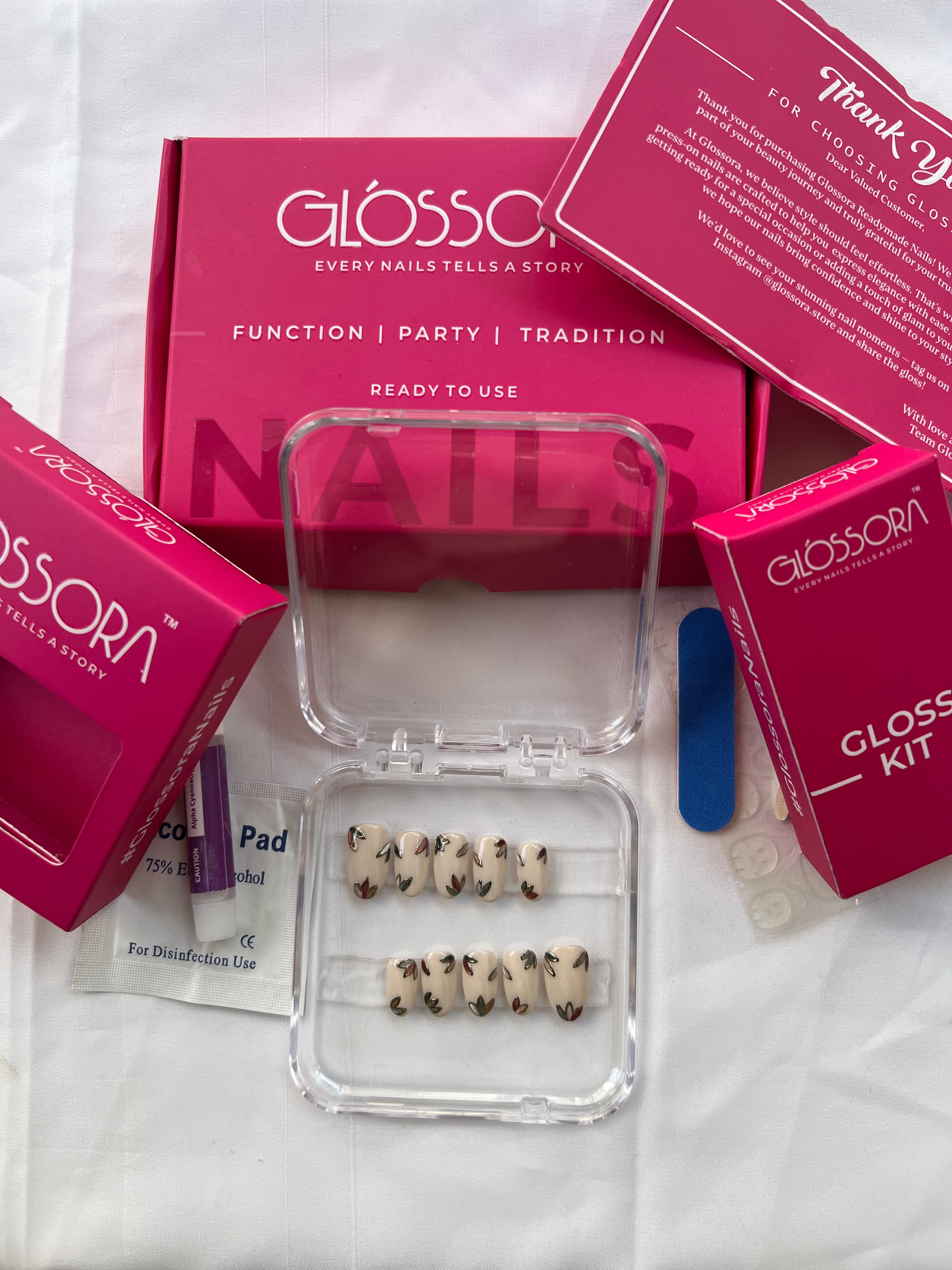 Bare Leaf Elegance Nails