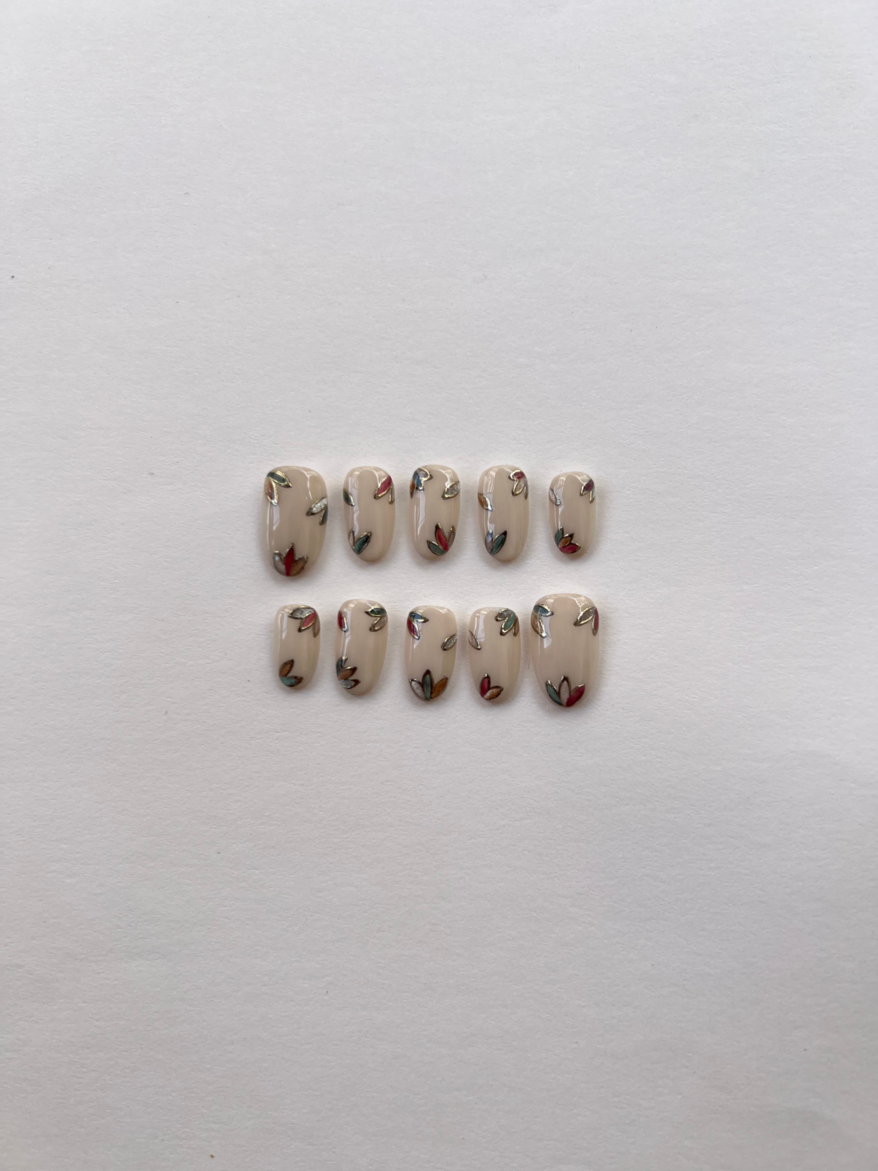 Bare Leaf Elegance Nails