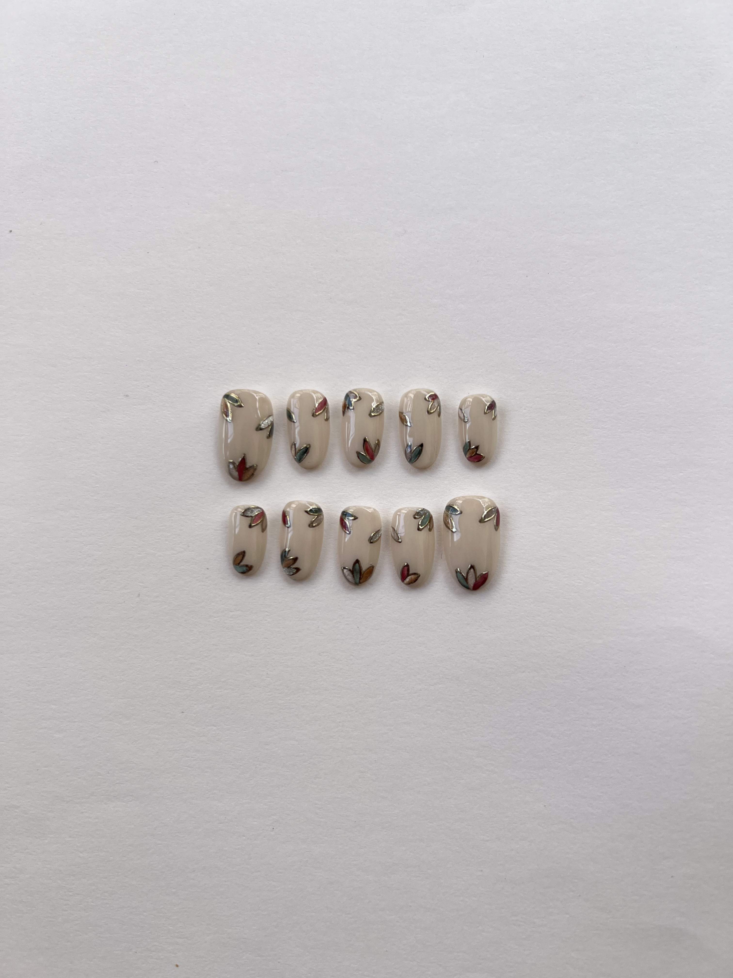 Bare Leaf Elegance Nails