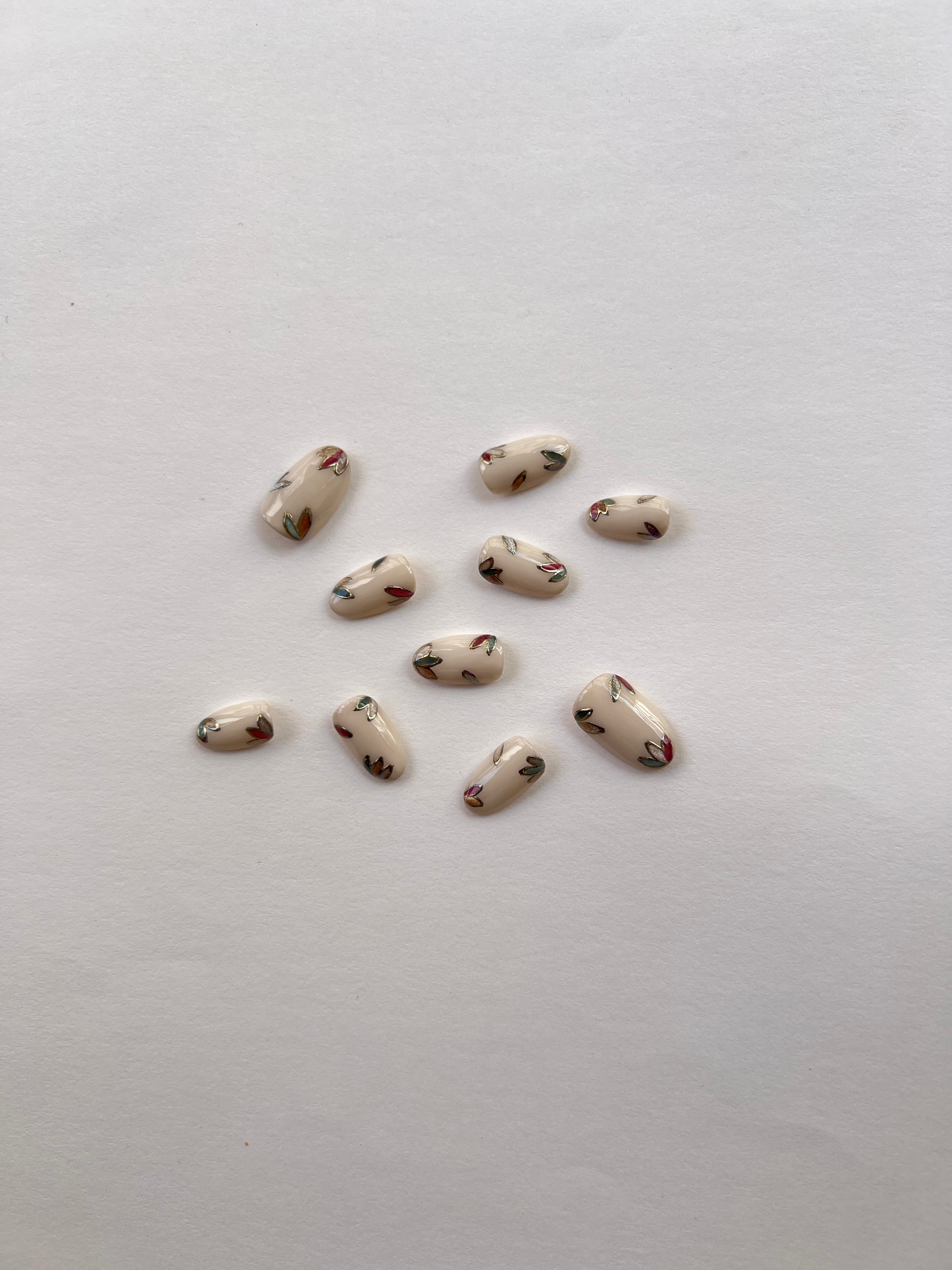 Bare Leaf Elegance Nails