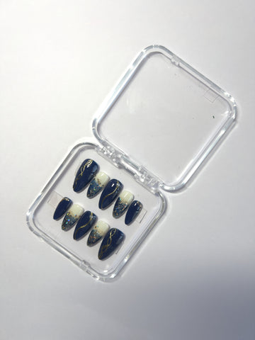 Celestial Navy Press On Nails