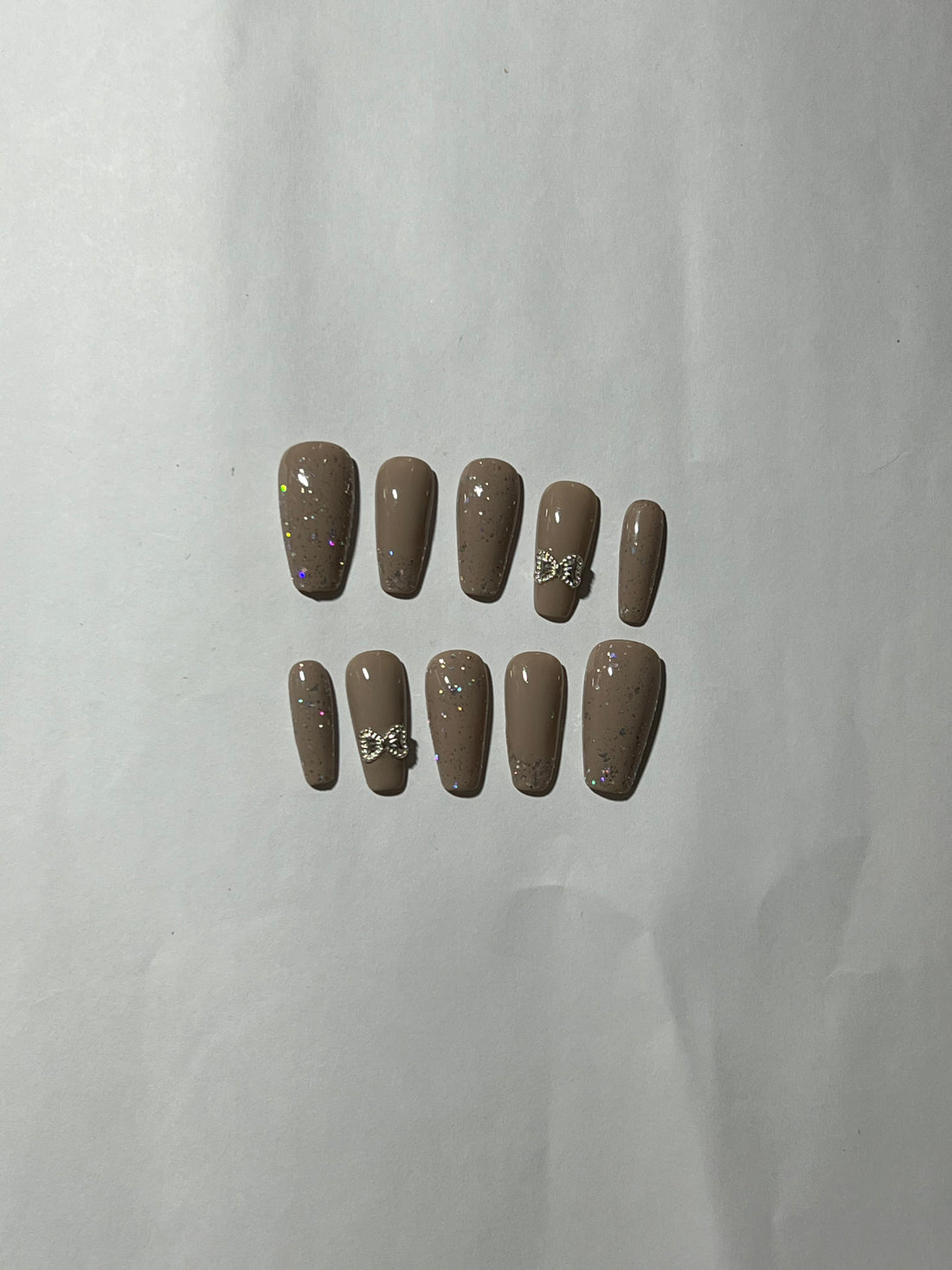 ✨ Elegant Mocha Sparkle Press-On Nails
