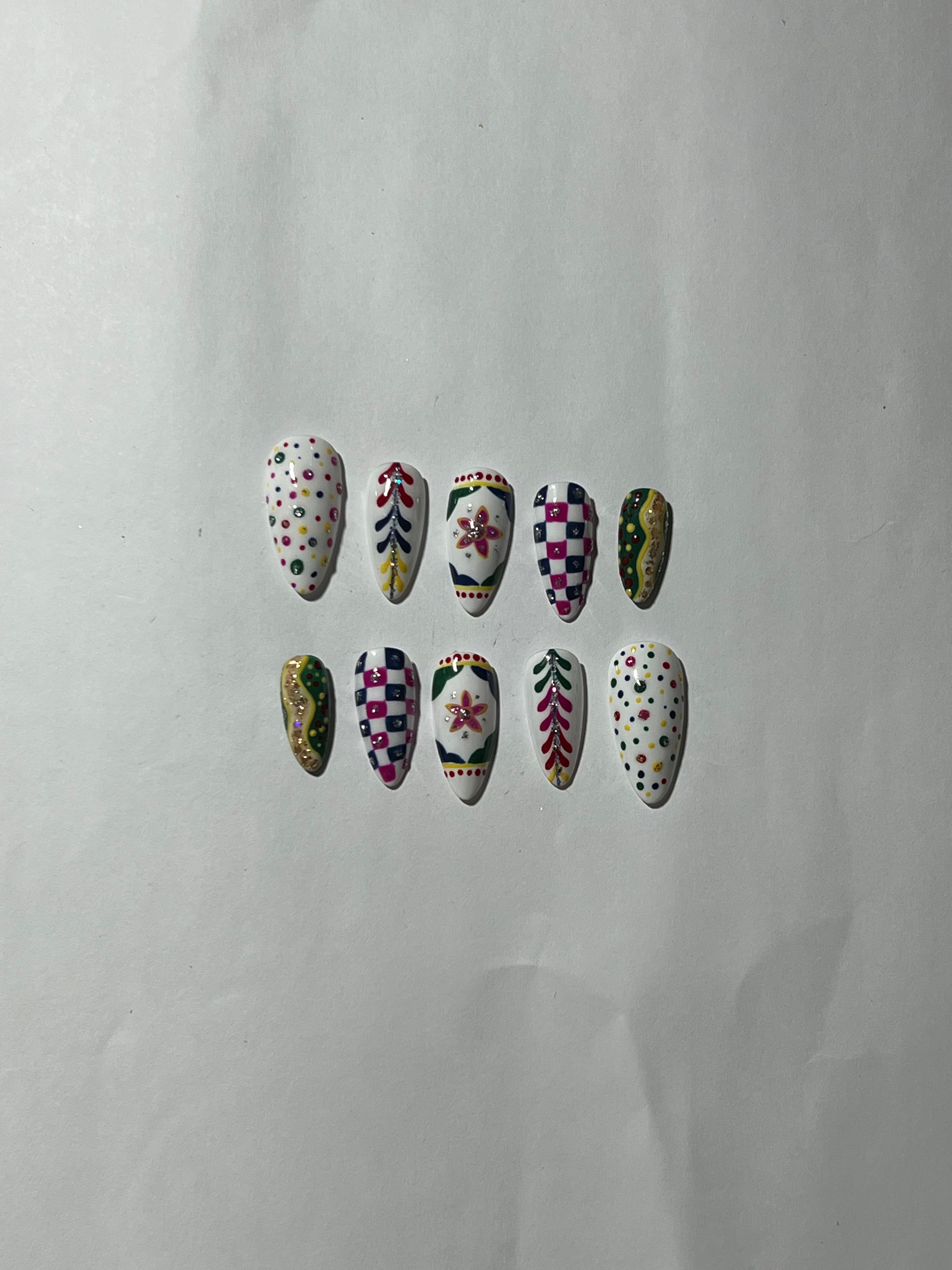 Carnival Fiesta Press-On Nails