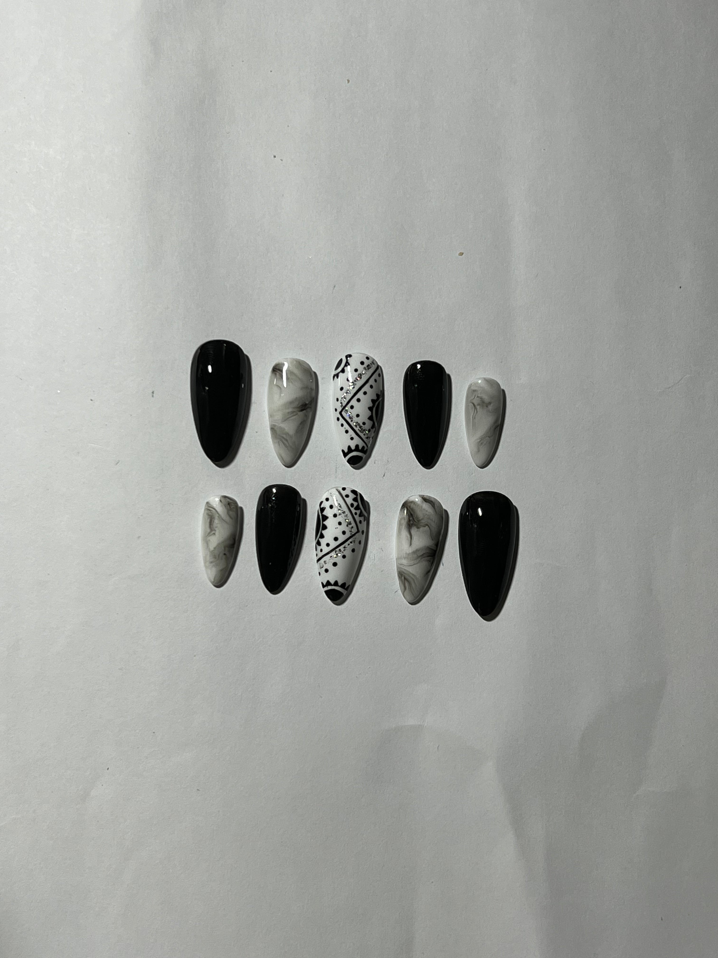 Midnight Marble Press-On Nails