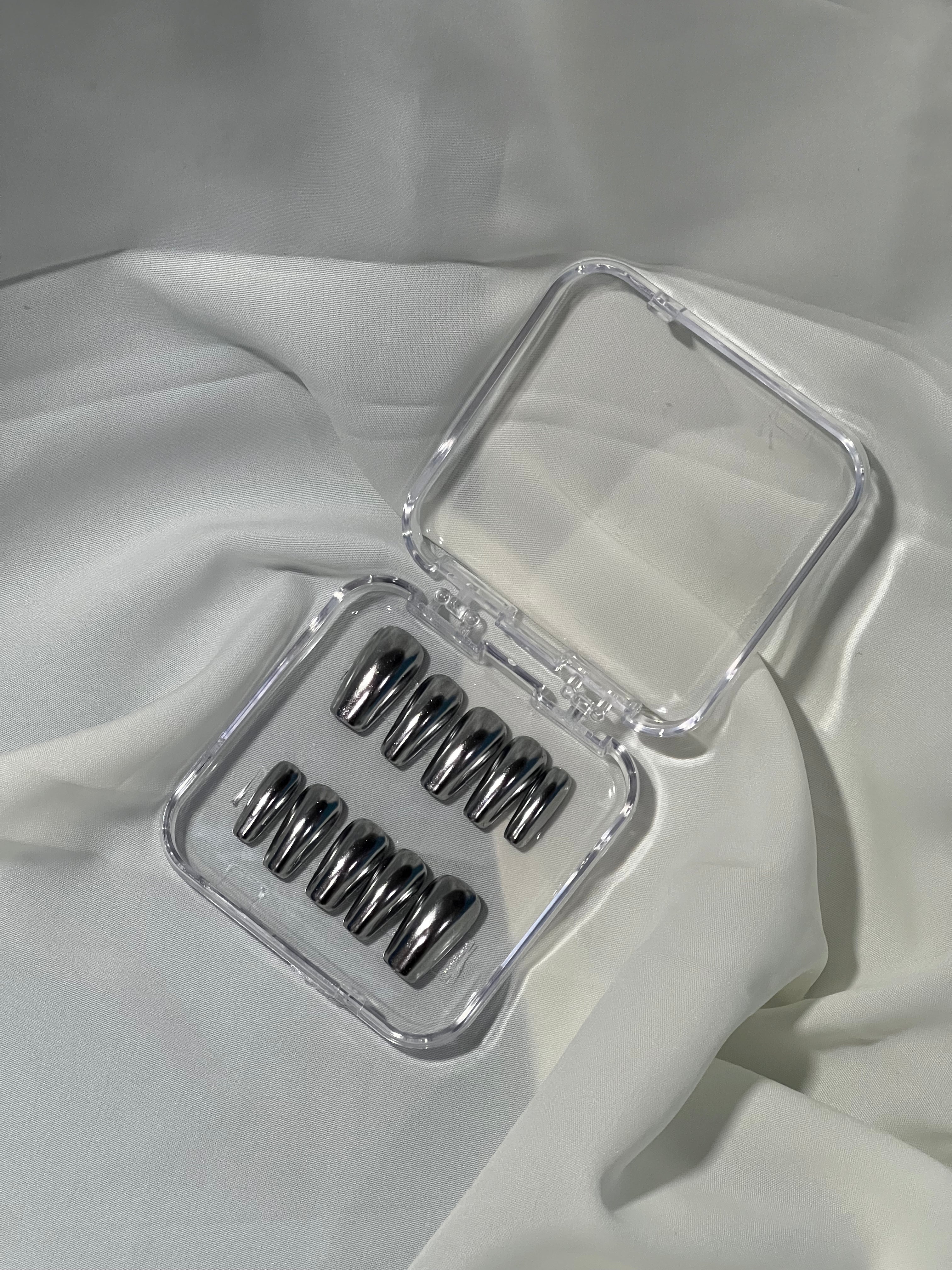 Midnight Chrome Press-On Nails