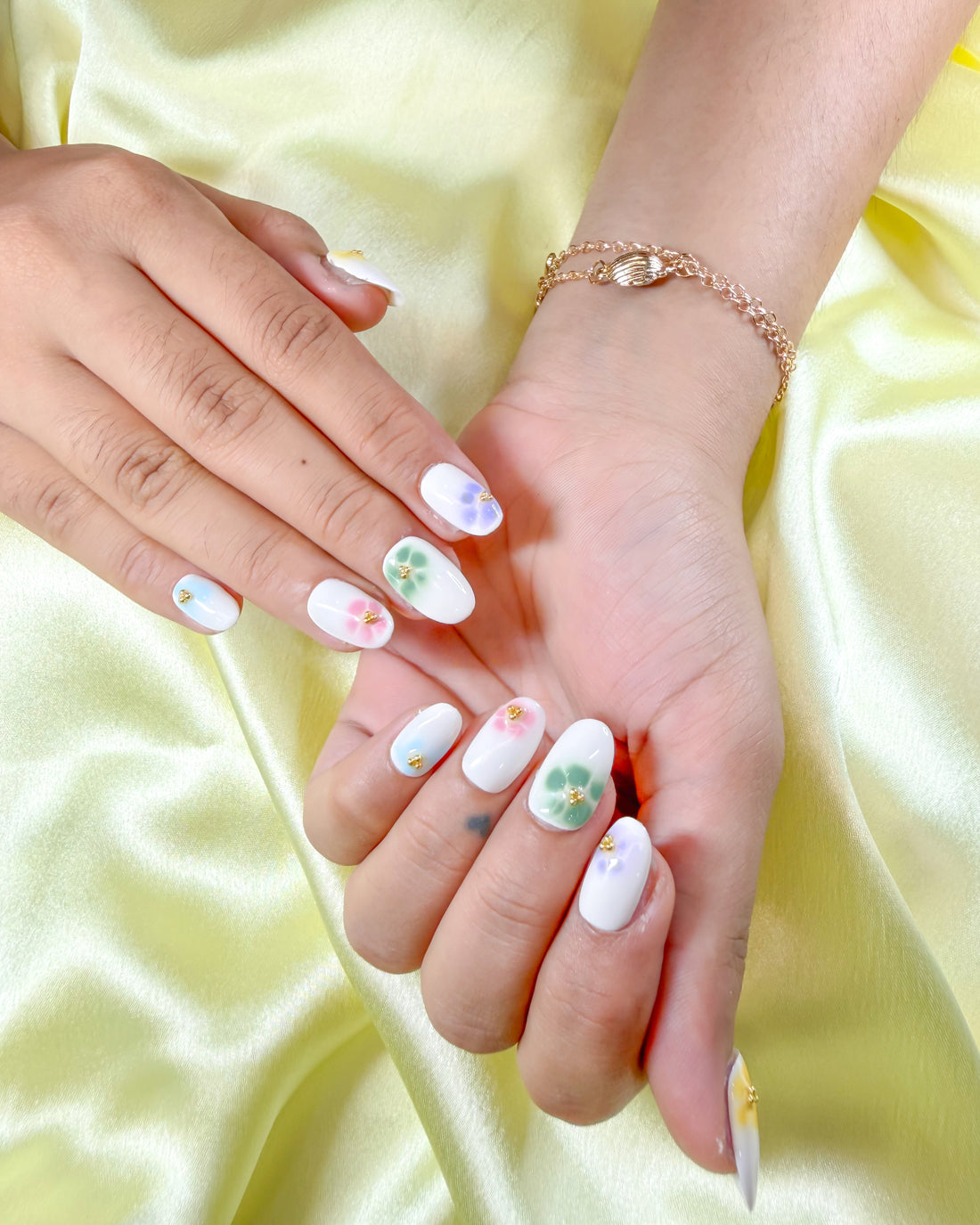 Soft garden design handmade reusable press on nails